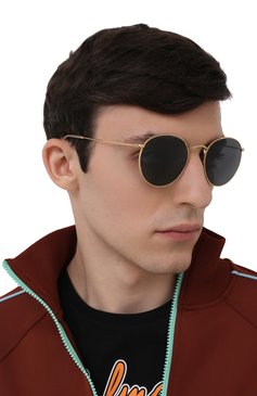 Женские солнцезащитные очки RAY-BAN золотого цвета, арт. 3447-9196R5 | Фото 3 (Кросс-КТ: С/з-унисекс; Региональные ограничения белый список (Axapta Mercury): RU; Тип очков: С/з; Очки форма: Круглые; Оптика Гендер: оптика-унисекс)