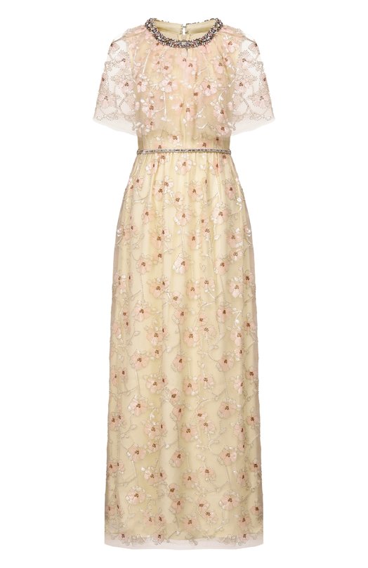 Платье с отделкой стразами self-portrait RS26508XCH Кремовый RS26508XCH