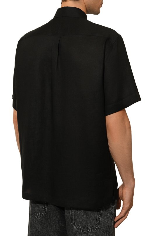 Льняная рубашка Dolce & Gabbana G5KE1Z/FU4IK Чёрный  G5KE1Z/FU4IK Фото 4