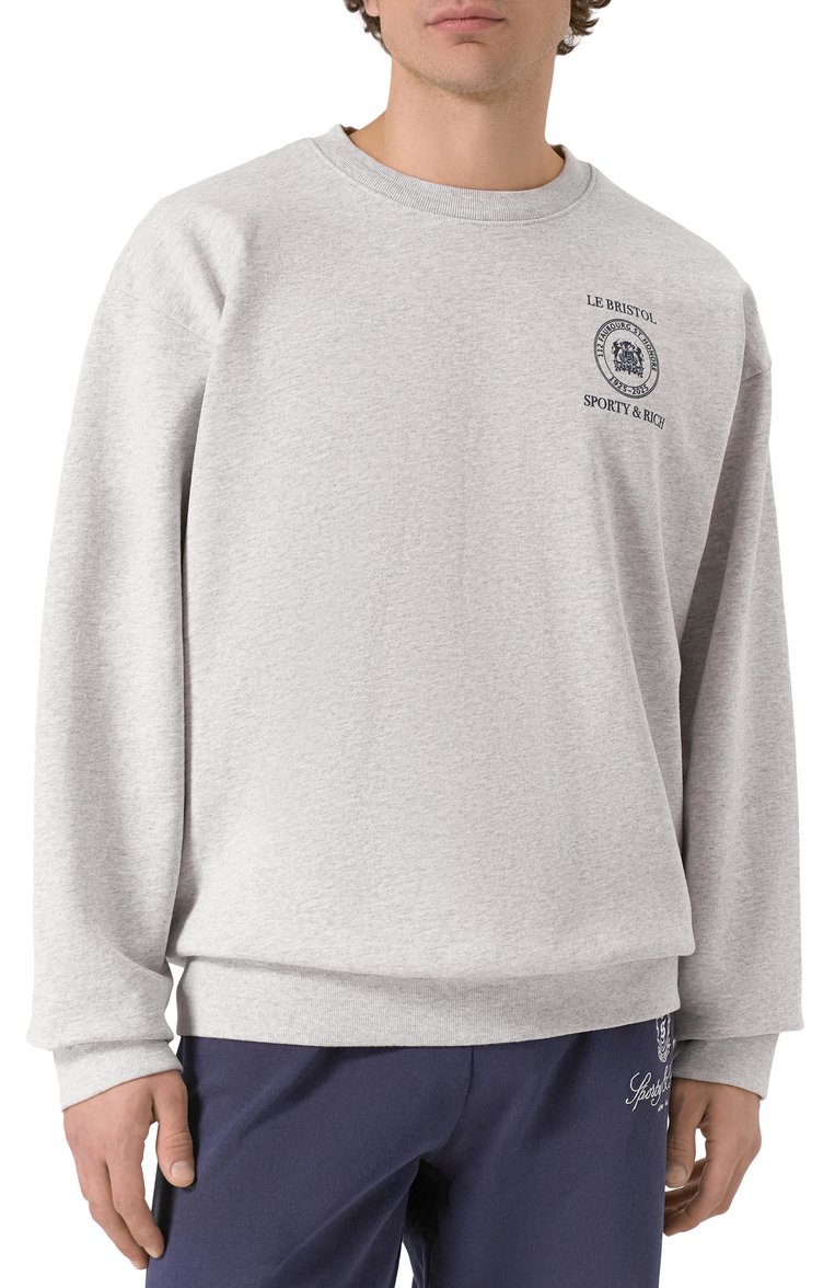 Хлопковый свитшот sporty & rich x le bristol paris SPORTY AND RICH, арт. ST071517620GY03, фото 1