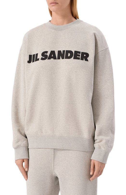 Хлопковый свитшот Jil Sander J53GU0003/J20010 Серый  J53GU0003/J20010 Фото 3