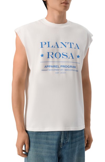 Хлопковая майка PLANTA ROSA белого цвета по цене 10500 руб., арт. PR/T017/PACIFIC/220VELVET, фото 4 Хлопковая майка PLANTA ROSA, арт. PR/T017/PACIFIC/220VELVET, фото 4