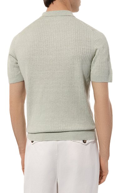 Поло изо льна и хлопка GRAN SASSO светло-зеленого цвета по цене 25600 руб., арт. 57118/18641, фото 4 Поло изо льна и хлопка GRAN SASSO, арт. 57118/18641, фото 4