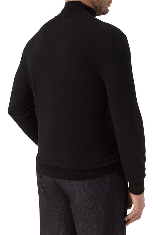 Водолазка из шерсти и шелка BOSS 50550015 Чёрный  50550015 Фото 4