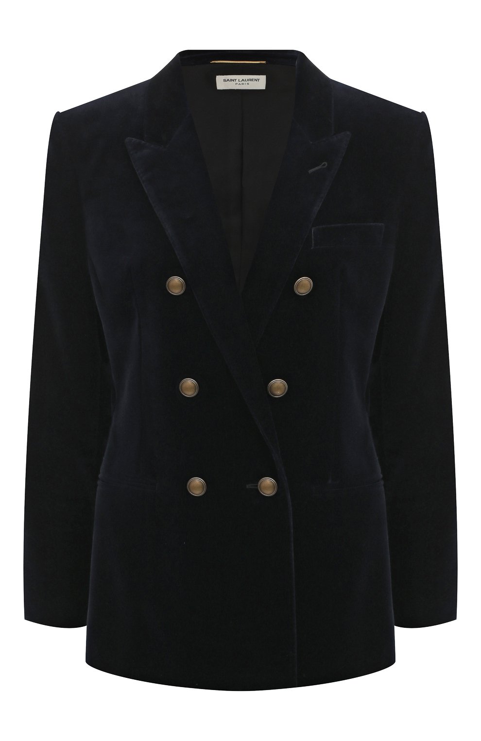 Бархатный жакет SAINT LAURENT темно-синего цвета по цене 299500 руб., арт. 564154/Y615W, фото 1 Бархатный жакет SAINT LAURENT, арт. 564154/Y615W, фото 1