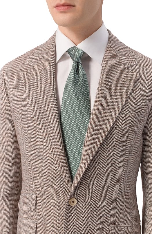 Шелковый галстук Brioni 062I00/PD462 Зелёный  062I00/PD462 Фото 2