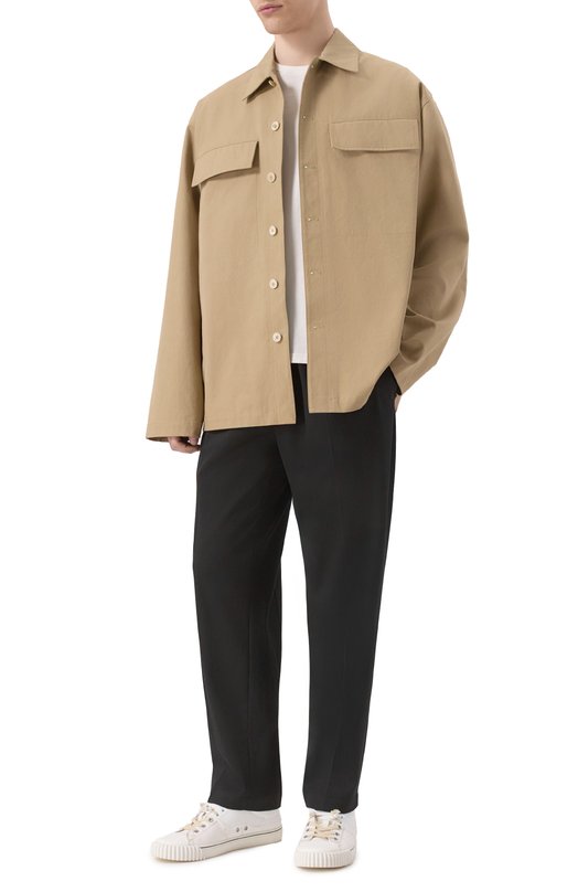 Хлопковая куртка-рубашка Jil Sander J47DL0169-J45267 Бежевый  J47DL0169-J45267 Фото 2