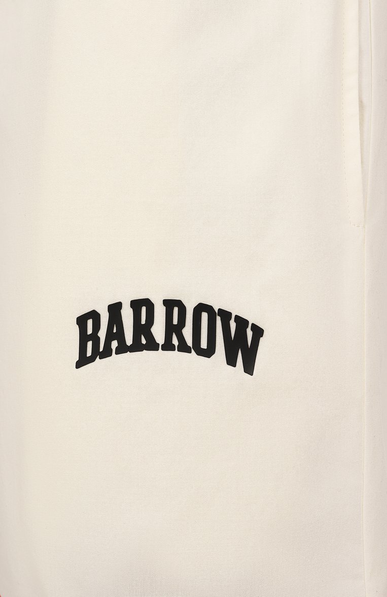 Женские хлопковые шорты BARROW кремового цвета, арт. S5BWW0BE093 | Фото 6 (Материал внешний: Хлопок; Длина Ж (юбки, платья, шорты): До колена; Стили: Спорт-шик)