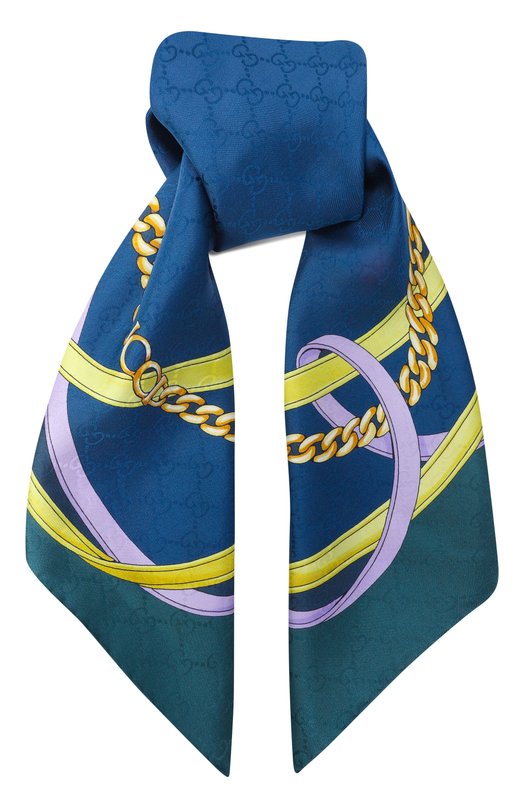 Шелковый платок Gucci 830246/3G009 Синий 830246/3G009