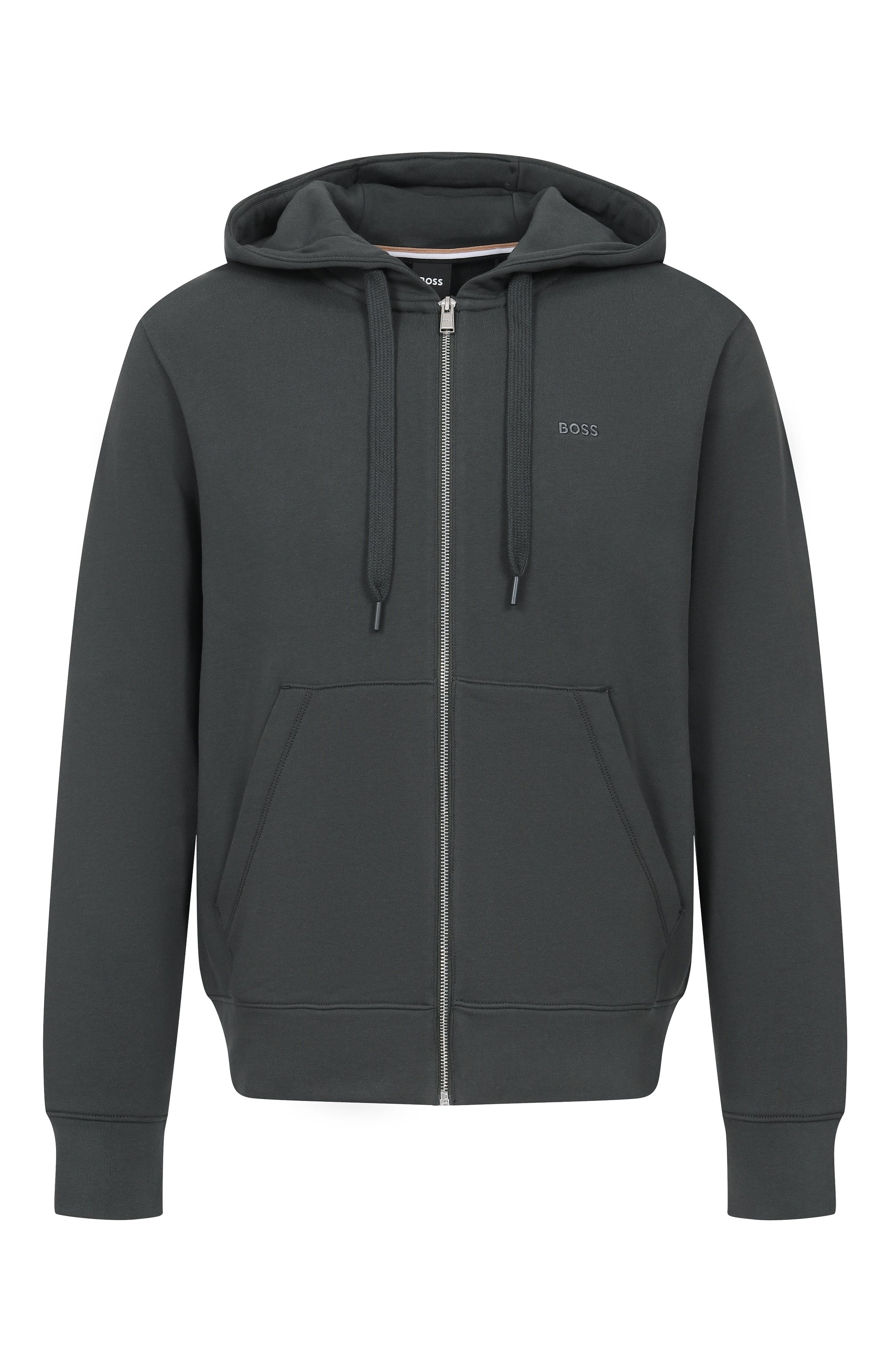 Хлопковая толстовка BOSS темно-зеленого цвета по цене 25950 руб., арт. 50546405, фото 1 Хлопковая толстовка BOSS, арт. 50546405, фото 1