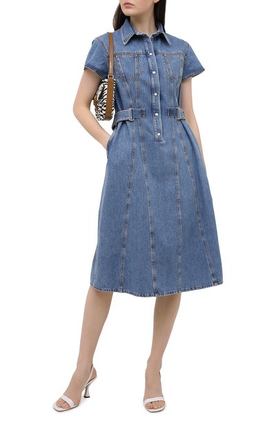 Джинсовое платье MSGM синего цвета по цене 49250 руб., арт. 3041MDA40L 217280, фото 2 Джинсовое платье MSGM, арт. 3041MDA40L 217280, фото 2