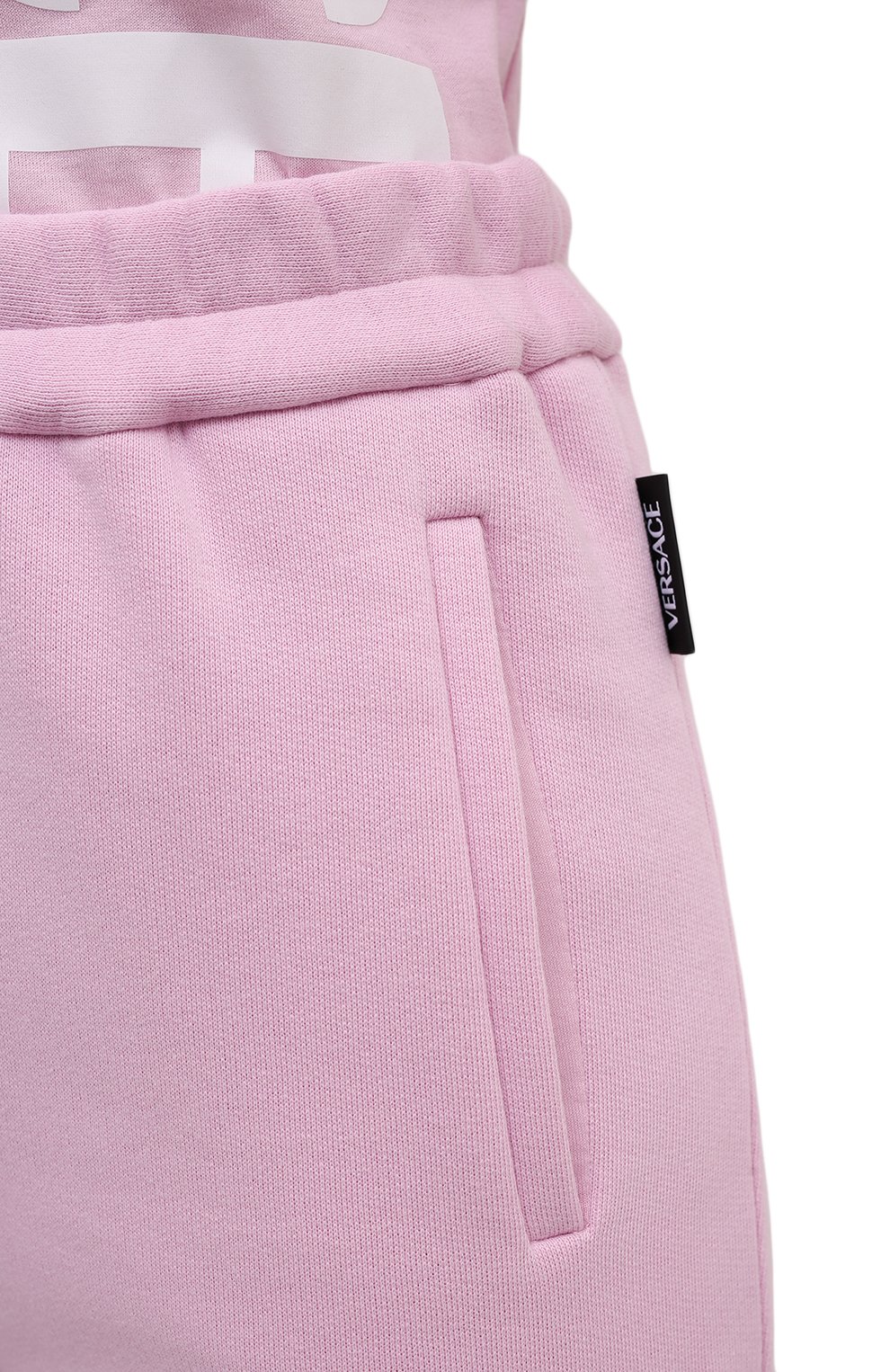 Хлопковые джоггеры VERSACE розового цвета по цене 69950 руб., арт. 1001053/1A01174, фото 5 Хлопковые джоггеры VERSACE, арт. 1001053/1A01174, фото 5