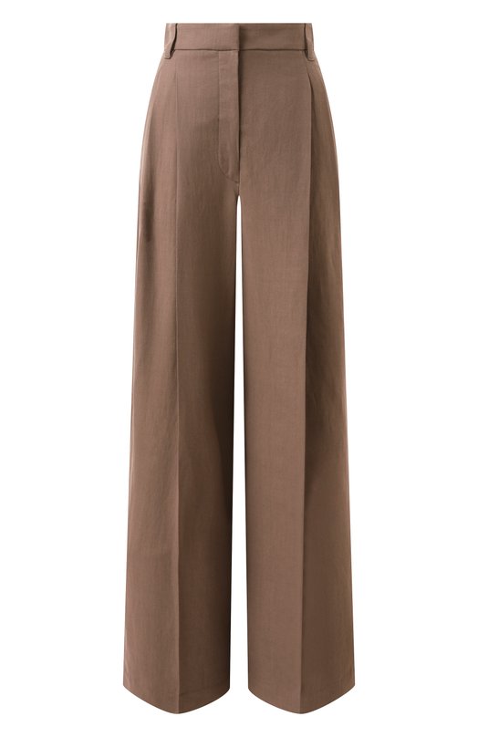 Брюки из вискозы и льна Brunello Cucinelli MH126P8669 Коричневый MH126P8669