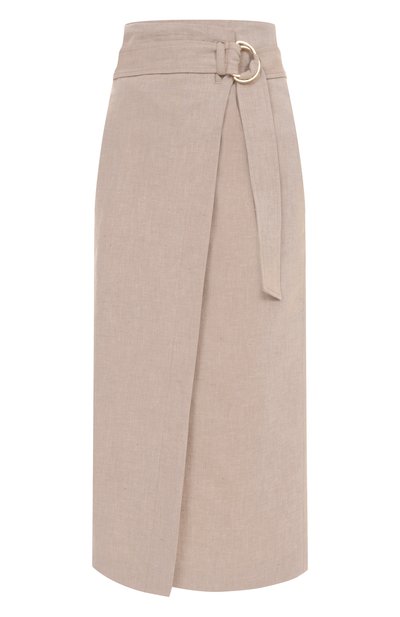 Женская юбка из хлопка и льна LORENA ANTONIAZZI, арт. E2536G023A/9715