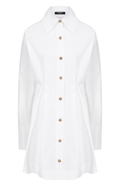 Женское хлопковое платье-рубашка BALMAIN, арт. GF1R9412/CB09