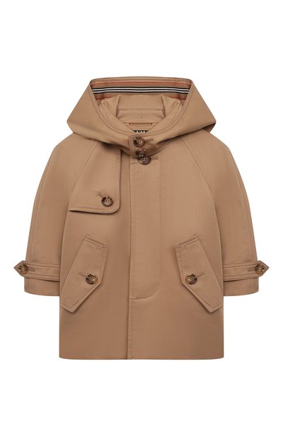Хлопковый плащ с капюшоном BURBERRY, арт. 8040936, фото 1