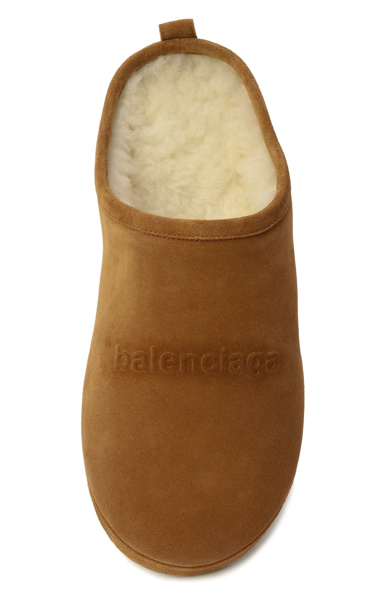 Мужские замшевые сабо alaska BALENCIAGA бежевого цвета, арт. 810541/WBFC1 | Фото 6 (Материал вне�шний: Натуральная кожа, Замша; Материал внутренний: Текстиль; Нос: Не проставлено; Материал утеплителя: Экомех)