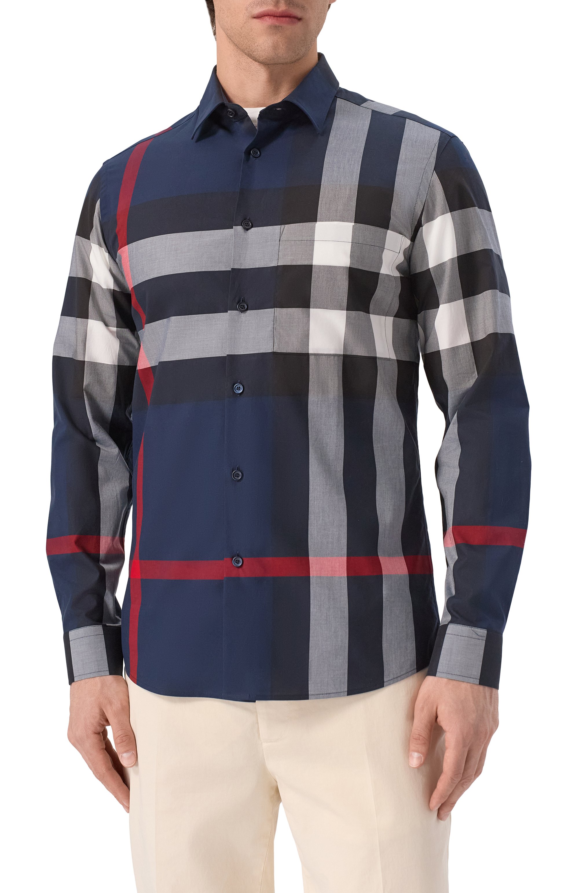 Хлопковая рубашка BURBERRY, арт. 8073216, фото 3