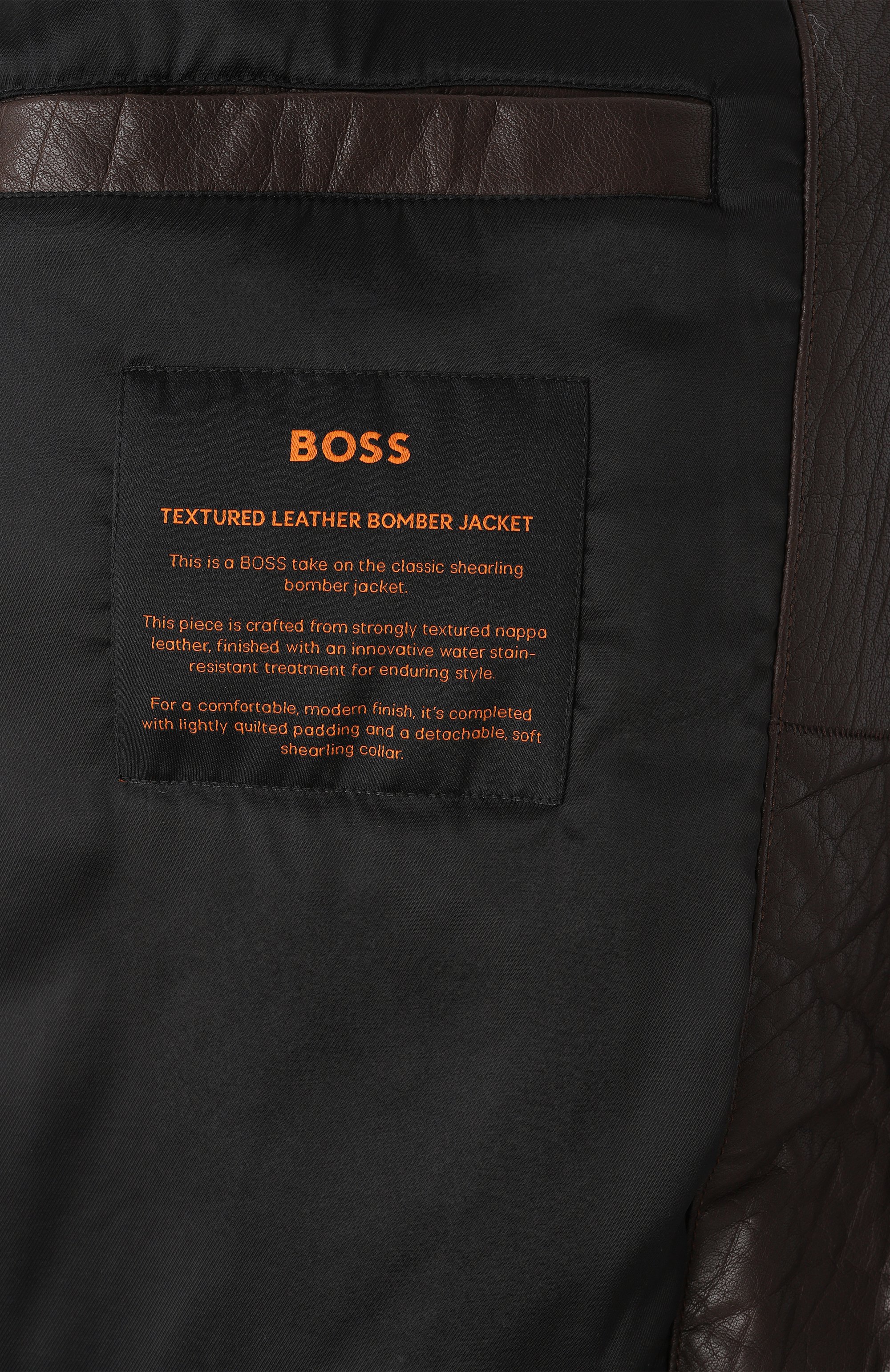 Кожаный бомбер BOSS ORANGE, арт. 50522930, фото 6