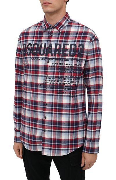 Хлопковая рубашка DSQUARED2 разноцветного цвета по цене 36950 руб., арт. S74DM0535/S53989, фото 3 Хлопковая рубашка DSQUARED2, арт. S74DM0535/S53989, фото 3