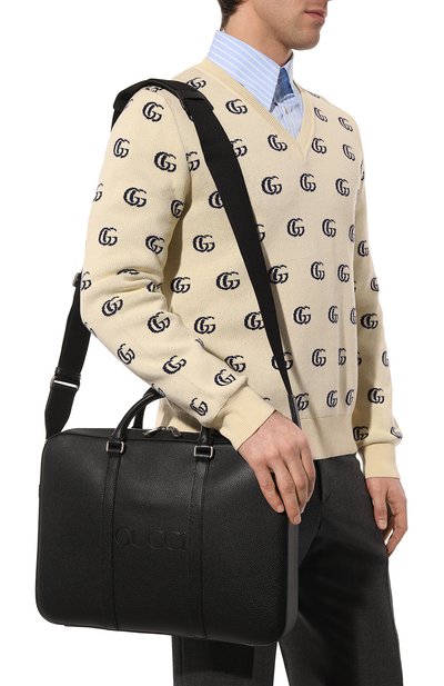 Кожаная сумка для ноутбука GUCCI черного цвета по цене 272160 руб., арт. 674174 0E8JN, фото 2 Кожаная сумка для ноутбука GUCCI, арт. 674174 0E8JN, фото 2