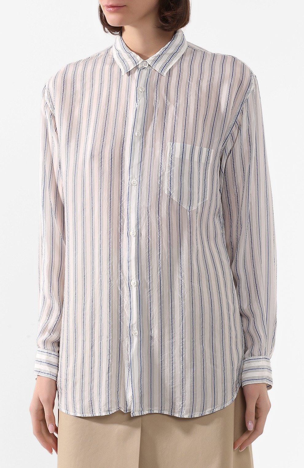 Рубашка MAISON MARGIELA синего цвета по цене 49950 руб., арт. S29DL0171/S53018, фото 3 Рубашка MAISON MARGIELA, арт. S29DL0171/S53018, фото 3