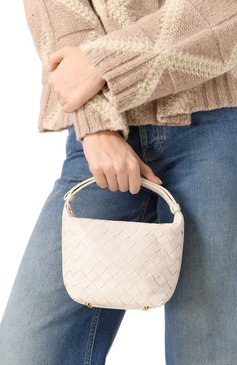 Женская сумка wallace BOTTEGA VENETA белого цвета, арт. 776781/V3IV1 | Фото 2 (Материал: Натуральная кожа; Размер: small)