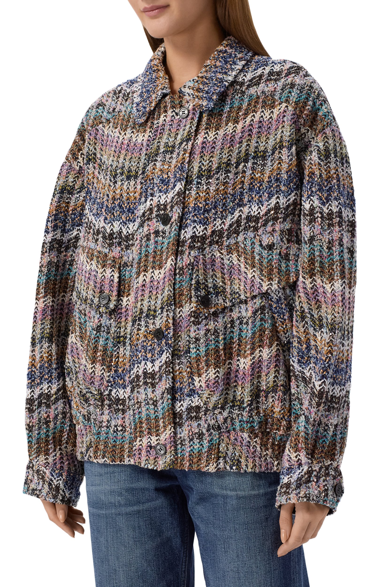 Твидовый бомбер MISSONI разноцветного цвета по цене 414500 руб., арт. DS26WC00/BC006C, фото 3 Твидовый бомбер MISSONI, арт. DS26WC00/BC006C, фото 3