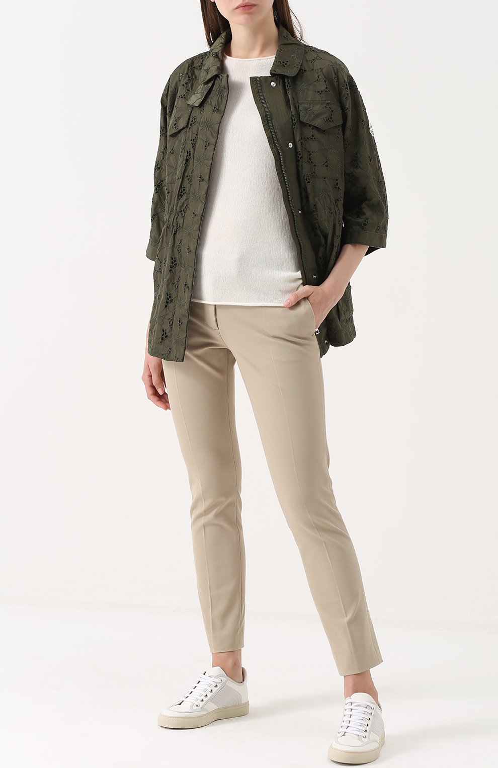 Кружевная куртка свободного кроя с укороченным рукавом MONCLER, арт. C1-093-46167-05-5398C, фото 2