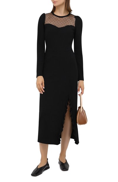 Платье из вискозы REDVALENTINO черного цвета по цене 47150 руб., арт. UR0MJ05X/5JD, фото 2 Платье из вискозы REDVALENTINO, арт. UR0MJ05X/5JD, фото 2