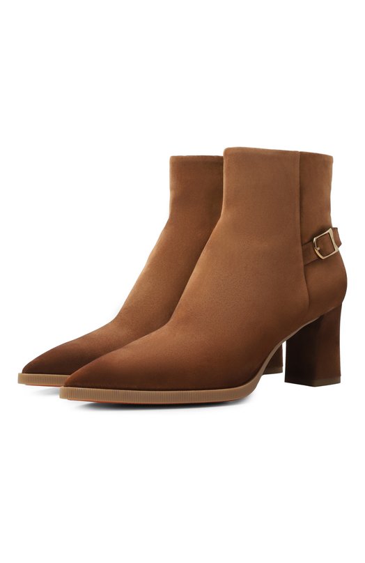 Замшевые ботильоны Santoni WTEG71846PC4NAEA Коричневый WTEG71846PC4NAEA