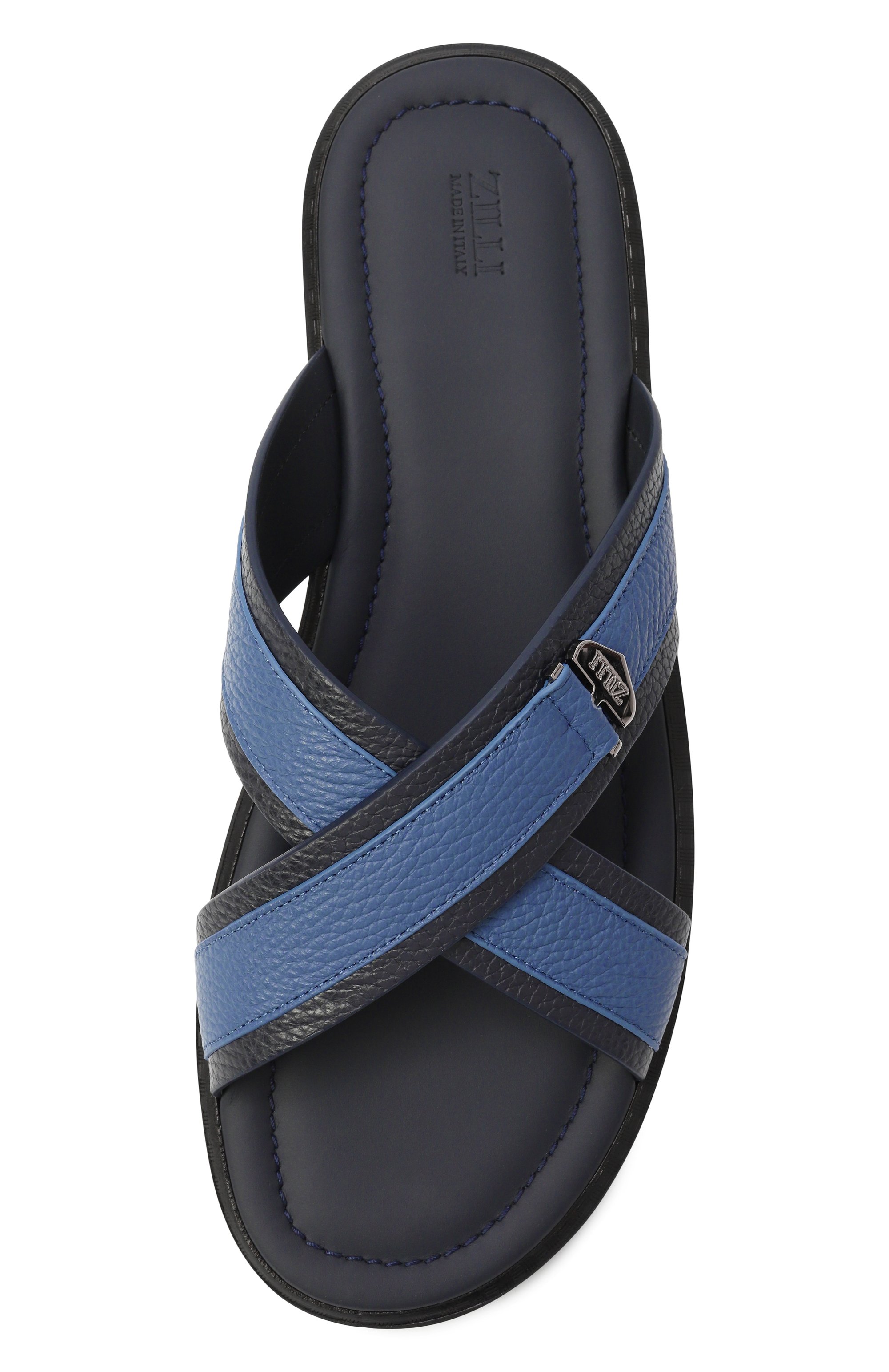 Кожаные шлепанцы ZILLI, арт. H0215AM1990VZSW02, фото 6