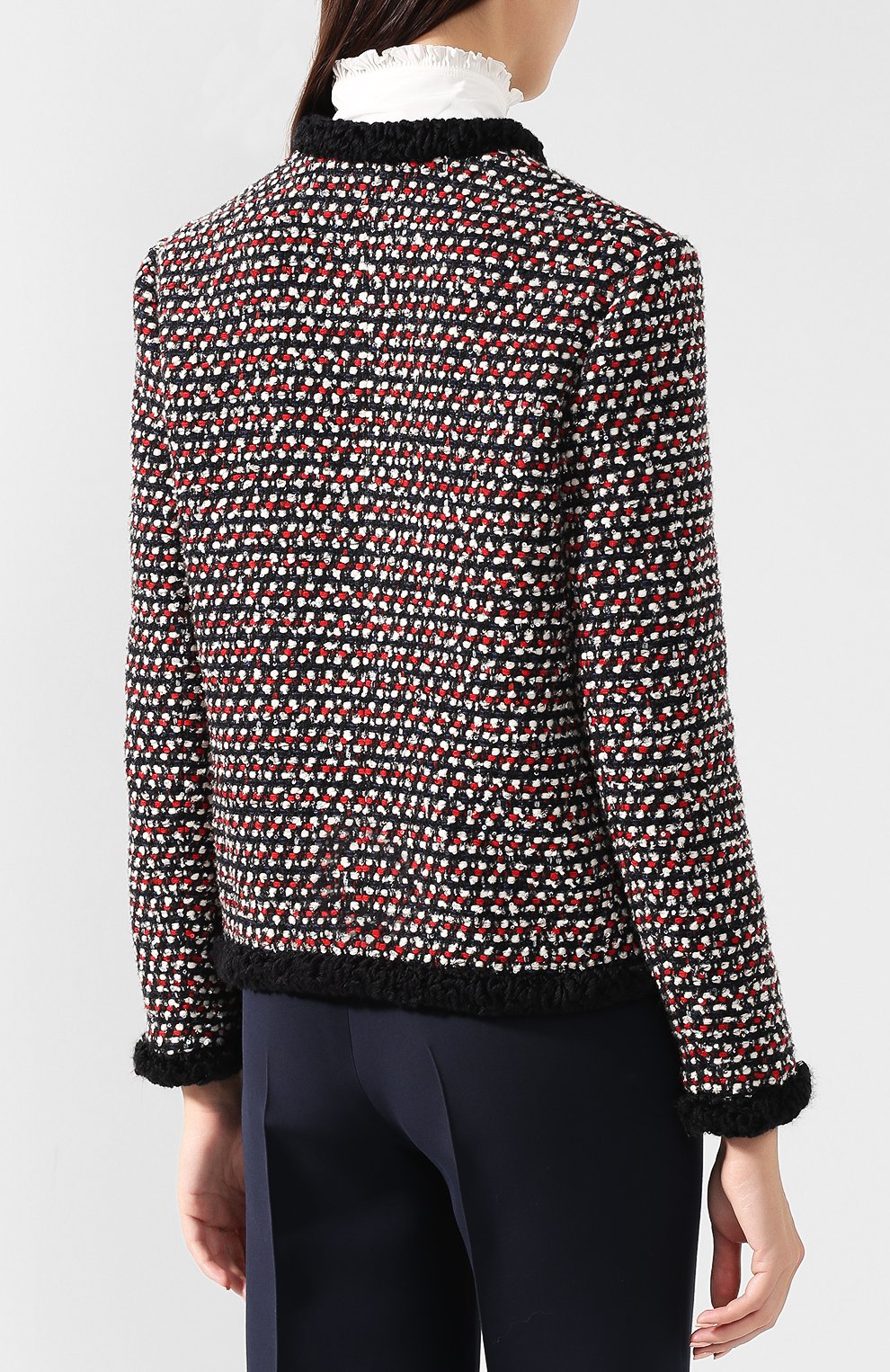 Твидовый жакет с карманами GUCCI черного цвета по цене 198500 руб., арт. 543345/ZLM50, фото 4 Твидовый жакет с карманами GUCCI, арт. 543345/ZLM50, фото 4