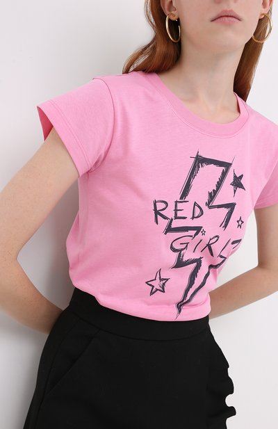 Хлопковая футболка REDVALENTINO розового цвета по цене 14250 руб., арт. UR3MG06X/59S, фото 3 Хлопковая футболка REDVALENTINO, арт. UR3MG06X/59S, фото 3