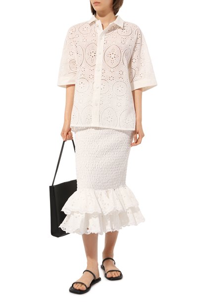 Хлопковая юбка CHARO RUIZ IBIZA белого цвета по цене 65100 руб., арт. 233404, фото 2 Хлопковая юбка CHARO RUIZ IBIZA, арт. 233404, фото 2