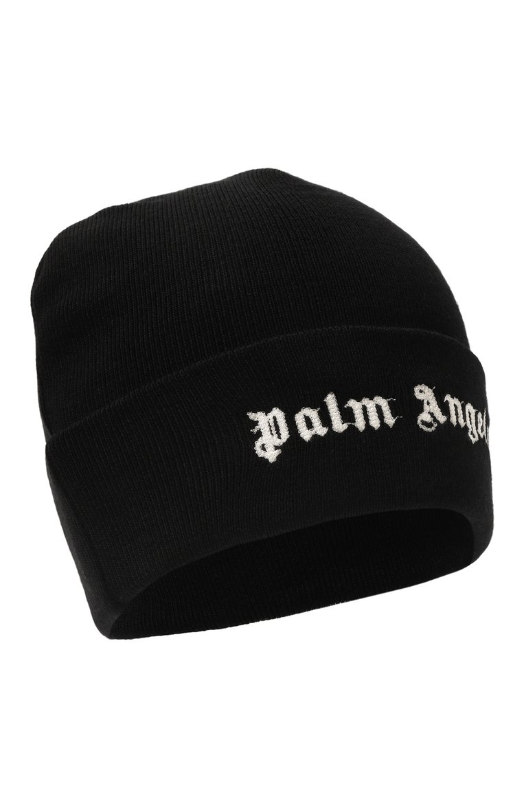 Женская шерстяная шапка PALM ANGELS черного цвета, арт. PWLC014F23FAB0011001 | Фото 1 (Материал: Текстиль, Шерсть; Нос: Не проставлено)