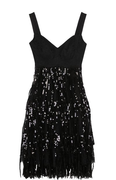 Мини-платье с завышенной талией и пайетками DOLCE & GABBANA, арт. F67G7Z/HLMQB, фото 1