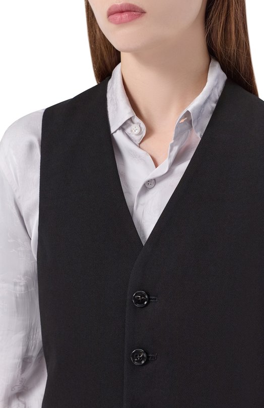 Хлопковый жилет Ann Demeulemeester B0013555/FA696 Чёрный  B0013555/FA696 Фото 5