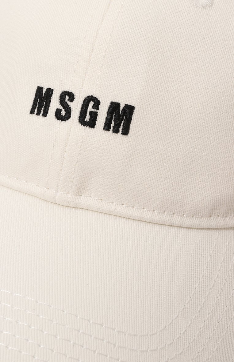 Женская хлопковая бейсболка MSGM белого цвета, арт. 3641MDL06/247273 | Фото 4 (Нос: Не проставлено; Материал сплава: Проставлено; Материал: Хлопок, Текстиль)