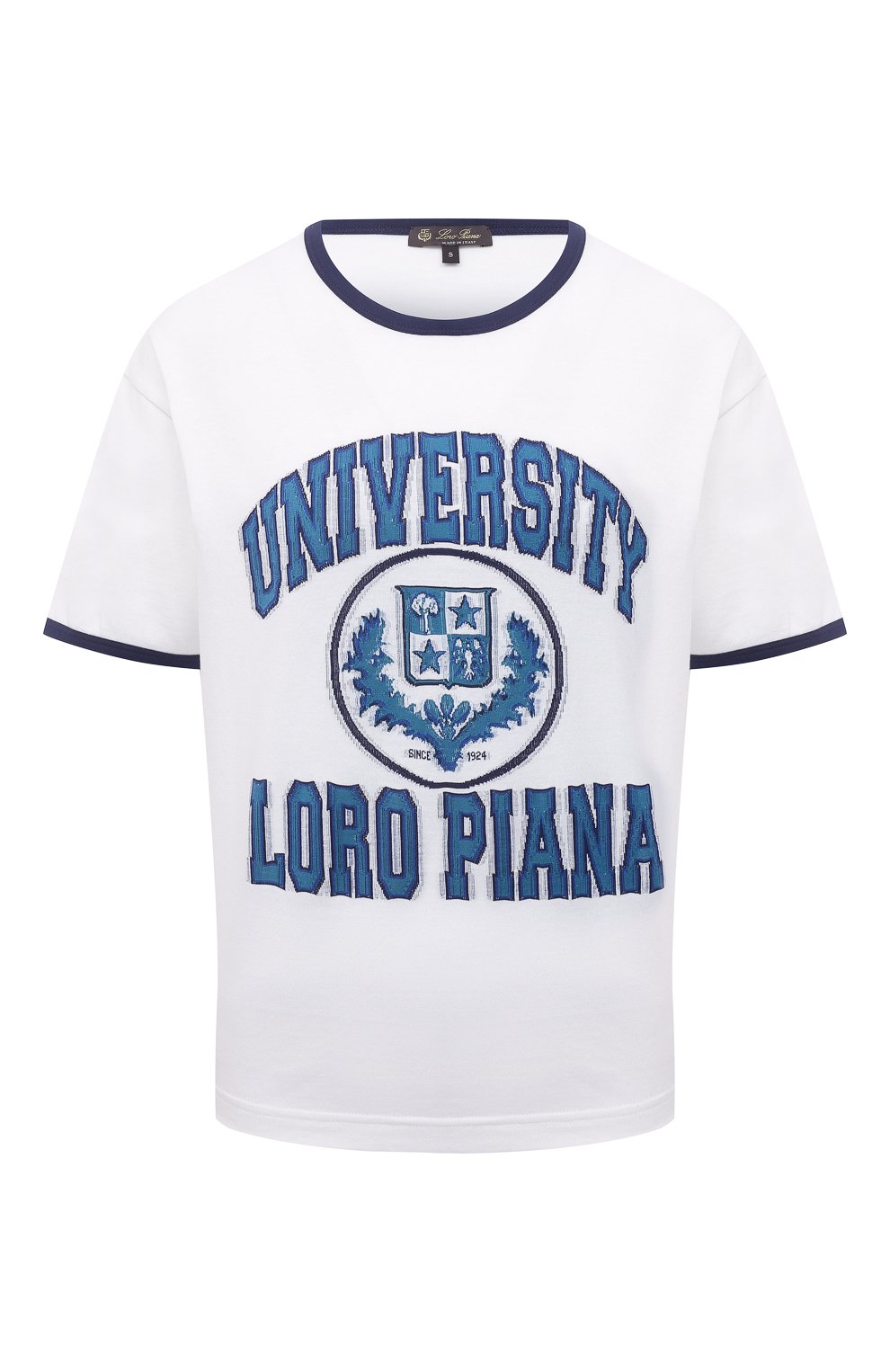 Хлопковая футболка LORO PIANA белого цвета по цене 68500 руб., арт. FAM0713, фото 1 Хлопковая футболка LORO PIANA, арт. FAM0713, фото 1