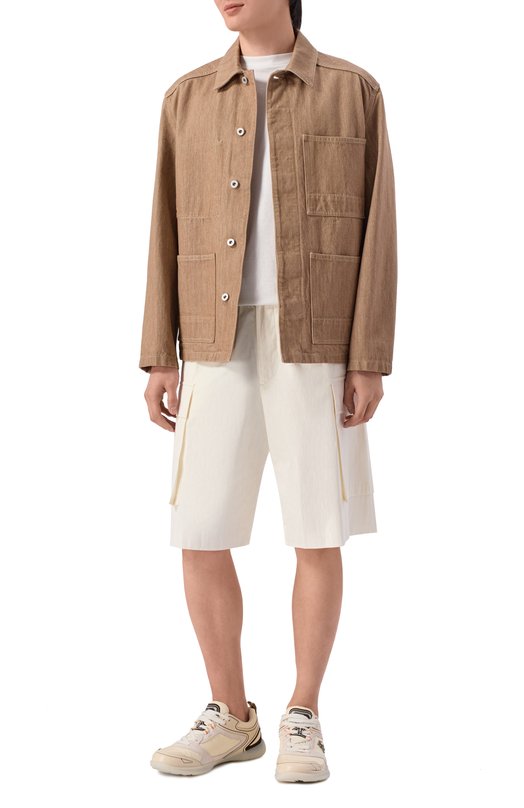 Хлопковые шорты Jil Sander J47KA0299/J45292 Кремовый  J47KA0299/J45292 Фото 2