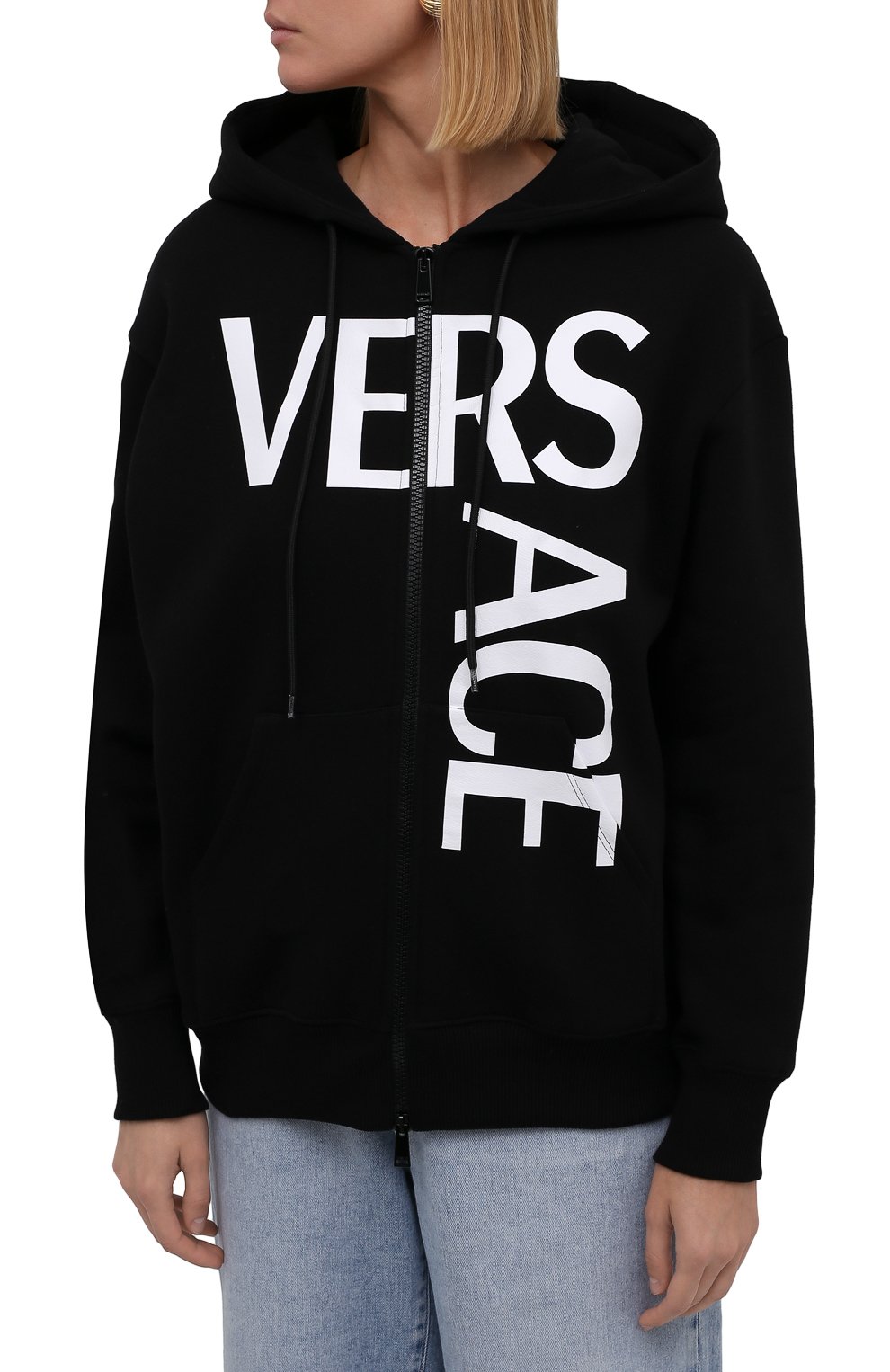 Хлопковая толстовка VERSACE черного цвета по цене 138500 руб., арт. 1001049/1A01174, фото 3 Хлопковая толстовка VERSACE, арт. 1001049/1A01174, фото 3