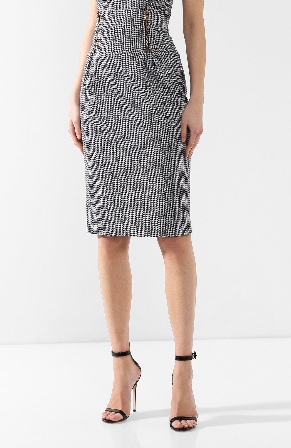 Хлопковая юбка VERSACE черно-белого цвета по цене 82550 руб., арт. A82183/A228558, фото 3 Хлопковая юбка VERSACE, арт. A82183/A228558, фото 3