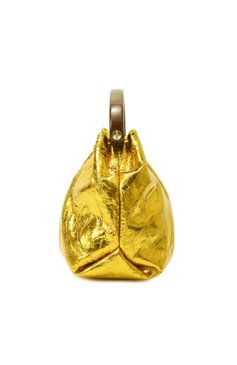 Женская сумка DRIES VAN NOTEN золотого цвета, арт. 251-011524-207 | Фото 4 (Размер: small; Ремень/цепочка: На ремешке; Материал: Натуральная кожа; Женское Кросс-КТ: Вечерняя сумка)