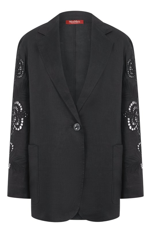Льняной жакет Max Mara Studio ANGIZIA Чёрный ANGIZIA