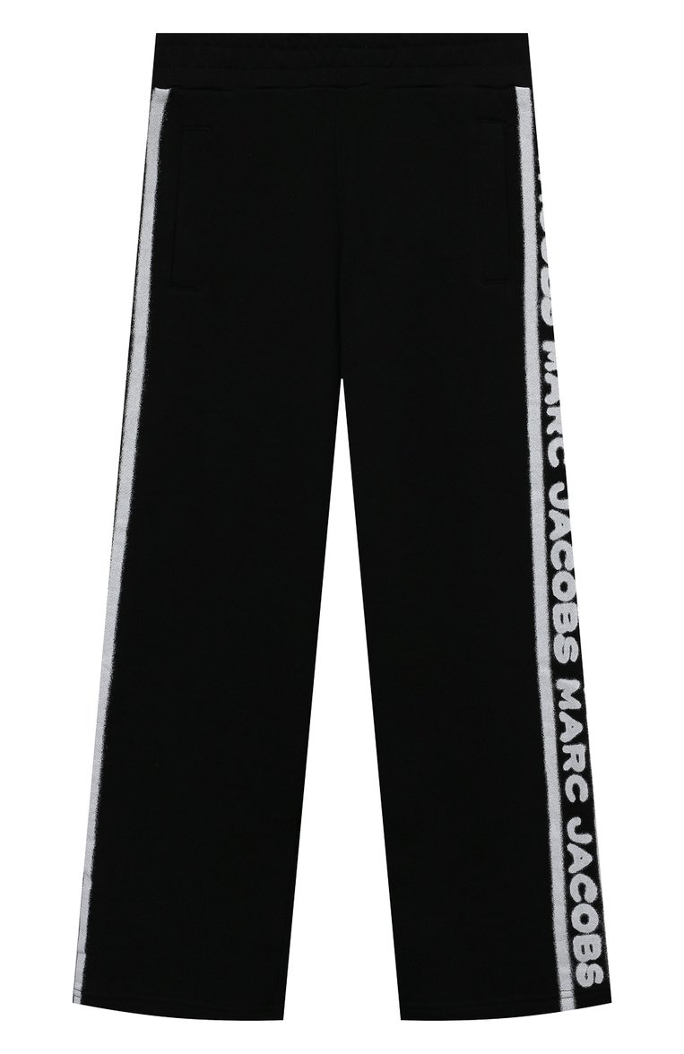 Детские хлопковые брюки MARC JACOBS (THE) черно-белого цвета, арт. W60185/2A-5A | Фото 1 (Нос: Не проставлено; Материал внешний: Хлопок; Случай: Повседневный; Ростовка одежда: 4 года | 104 см, 3 года | 98 см)