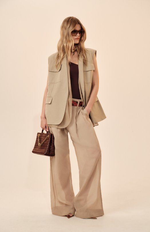 Жилет из хлопка и льна Brunello Cucinelli ML1457345 Бежевый  ML1457345 Фото 7