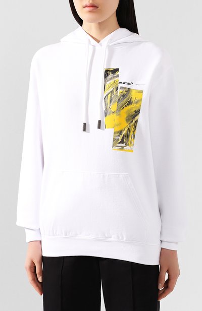 Хлопковое худи OFF-WHITE белого цвета по цене 43650 руб., арт. 0WBB035S20FLE0010118, фото 3 Хлопковое худи OFF-WHITE, арт. 0WBB035S20FLE0010118, фото 3