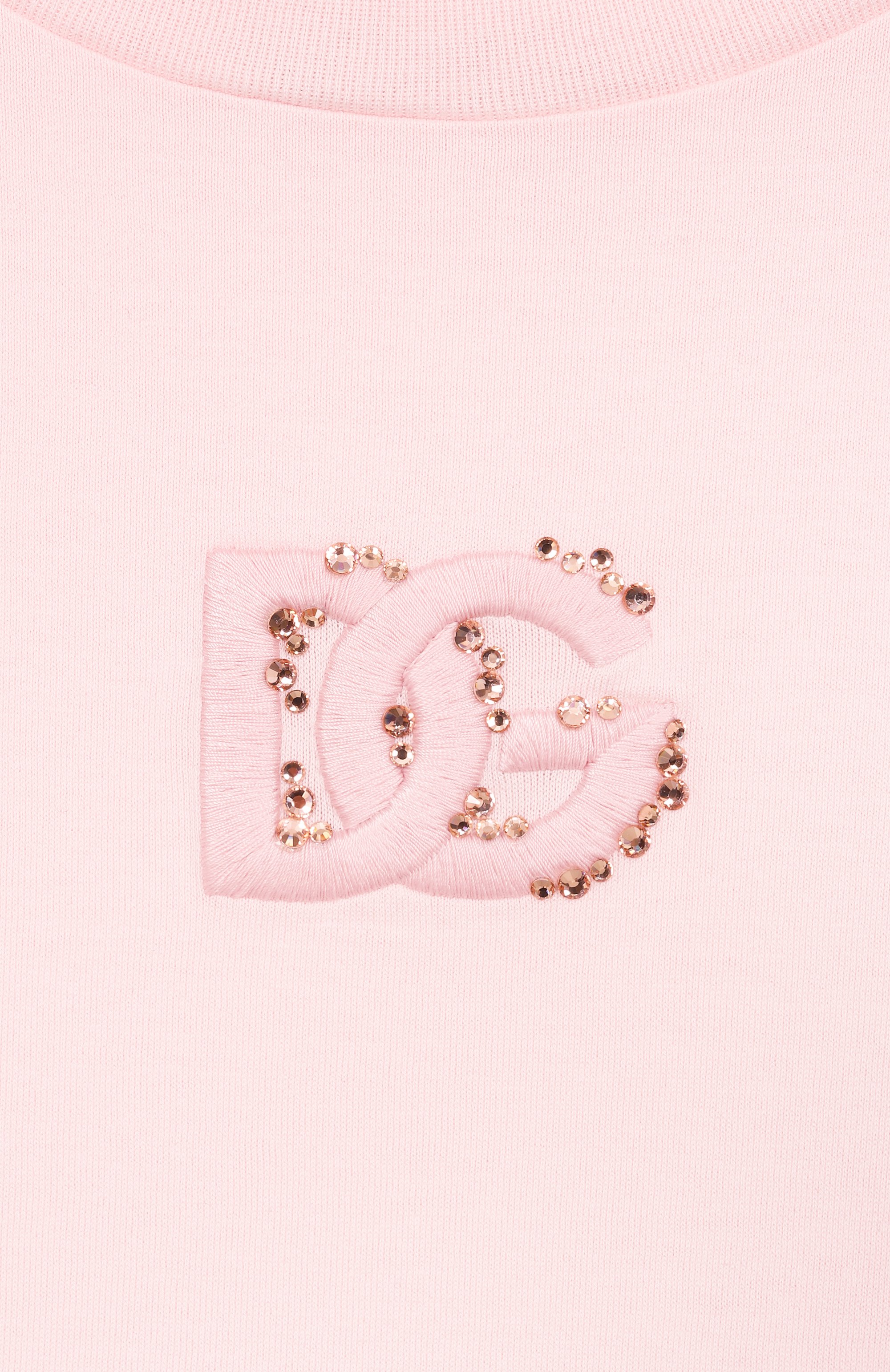 Хлопковая футболка DOLCE & GABBANA светло-розового цвета по цене 32050 руб., арт. L5JTQU/G7P0K_001, фото 3 Хлопковая футболка DOLCE & GABBANA, арт. L5JTQU/G7P0K_001, фото 3