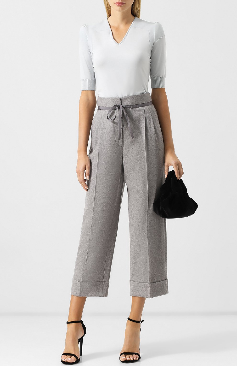 Шерстяные брюки с отворотами GIORGIO ARMANI, арт. 8WHPP00S/T008U, фото 2
